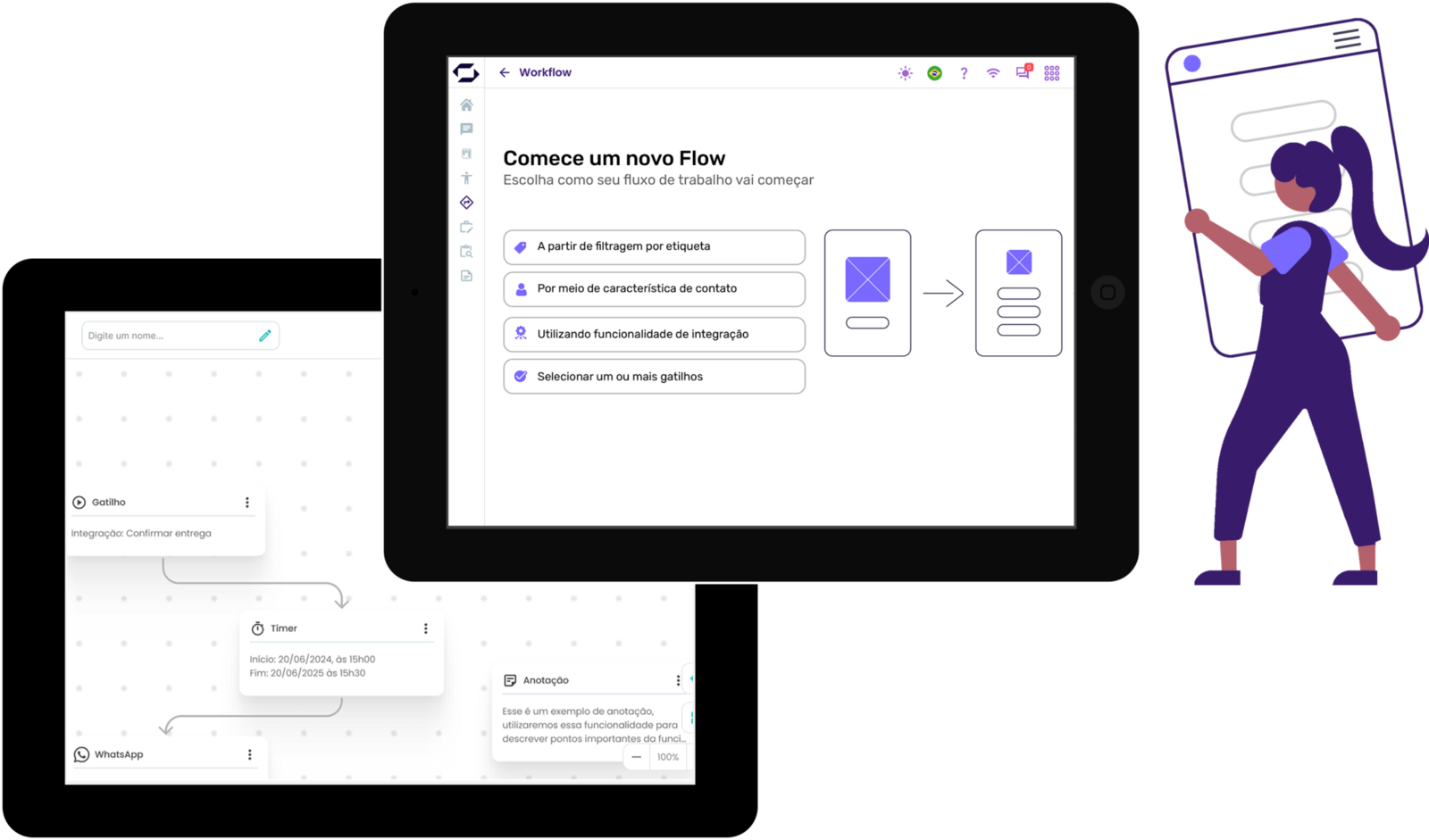 Construtor visual de workflows na plataforma OmniSmart