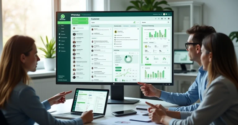 Tela de CRM com conversas do WhatsApp integradas em painel de atendimento empresarial