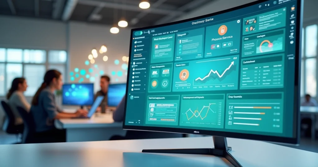 Dashboard de plataforma omnichannel mostrando vários canais de atendimento integrados